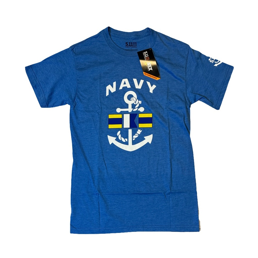 NEW 5.11 Tactical mens S Small blue US Navy graphic short sleeve T-shirt NWT